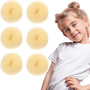 Styla Hair Small Donut Bun Maker for Kids' Ballet Buns, Sock Buns, and Easy Hairstyling (6pc Blonde 2 Inch Size)