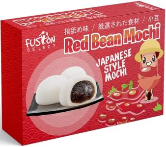 Fusion Select Mochi Daifuku Snacks - Traditional Japanese Rice Cakes with Filling - Flavored Asian Sweet Desserts for Family - Chewy and Soft Texture (Red Bean)