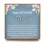 MUSIER PARIS Sweet 9th Birthday Gifts for Girls, Presents for 9 Year Old Girls, Birthday Gifts for her, Sterling Silver 2 ring Birthday Necklace, Friendship Gifts Birthday Jewelry