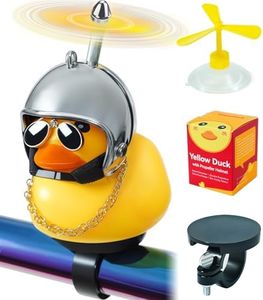 EMPATHECH Rubber Duck Bike Decorations [New Stable Clamp Mount] Cute Squeak Duck Bike Bell [Two Helmet Propeller] Funny Bike Accessories e Scooter Accessories Motorcycle Accessories Cycling Gifts