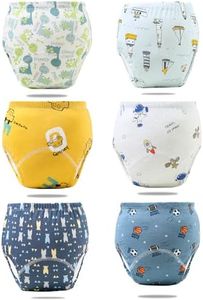 ZONEY 6 Packs Baby 6 Cotton Reusable Training Pants, Potty Training Underwear for Boy and Girl, Learning Designs Training Underwear Pants (AU, Alpha, Medium, 6 Pack Set B)