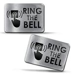 Biomar Labs 2 x 3D Gel Sign Notification Symbol Ring The Bell Doorbell Stickers Silver Marking for Gate Door KS 164