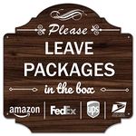Please Leave Packages In The Box Signs 12 x 12 Inches Package Delivery Sign Metal Reflective Sturdy Rust Aluminum Waterproof Easy to Install Outdoor