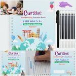 SHOPVILLA Cursive Handwriting Practice Books, Magic Book for Kids, Sank Magic Practice Copybook, General Knowledge Book for Pre-Schoolers with Pen, Magic Calligraphy Copybook Set Writing Tool for Kids