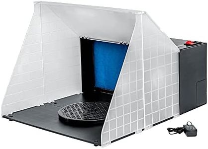 Master Airbrush Portable Hobby Airbrush Spray Booth - Paint Booth with 25W Fan, 16.5"x19"x13.5" Workspace, Turntable, Lightweight, Compact Design, Suitcase Handle for Easy Storage, Art Painting Models