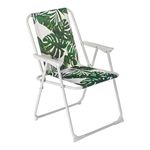 Harbour Housewares Folding Beach Deck Chair - Banana Leaf - Pack of 1 - Metal Outdoor Patio Seat for Picnic, Garden, Camping