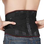 Lower Back Braces for Back Pain Relief - Compression Belt for Men & Women - Lumbar Support Waist Backbrace for Herniated Disc, Sciatica, Scoliosis - Breathable Mesh Design, Adjustable Straps(S, Black)