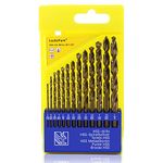 LudoPam Cobalt Drill Bit Set 13Pcs 1/16-Inch to 1/4-Inch, M35 HSS Twist Jobber Length for Stainless Steel, Hard Metal, Cast Iron, Plastic and Wood