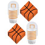 Basketball Party Supplies - Paper Snack Cups and Beverage Napkins For Party Favors and Treats (Serves 12)