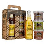 Mr Tubs Premium Pork Crackling & Single (500ml) Beer Gift Set - 3 x Crackling Flavour Tubs & 1 x Beer - Ideal Low Carb, Keto & Paleo Friendly Pork Scratchings Meat Snack (Twisted Spire)