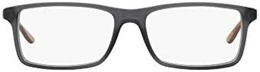 Ralph by Ralph Lauren Men's RL6128 Rectangular Prescription Eyewear Frames, Grey/Demo Lens, 53 mm