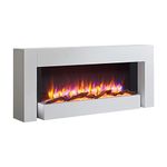 FLAMME Kingston Freestanding Electric Fireplace 1kW/2kW Heater with 3 Flame Colours and 13 Fuel bed Lighting Options Logs, Pebbles and Crystals Included