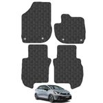 Rubber Car Mats Compatible with Honda Jazz (2020-) [Manual] Tailored Fit Rubber Floor Mats Set Accessory Black Custom Fit 4 Pieces with Clips - Anti-Slip Backing, Heavy Duty & Waterproof