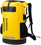 GVANCA Waterproof Dry Bag Backpack for Kayaking, Roll Top Kayak Dry Backpack, Floating Outdoor Dry Sack Boating Sailing Canoeing Rafting Fishing Camping 35L Yellow