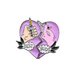 CAROMAY 2 PC Heart Collage Enamel Brooches Funny Lapel Pin Set Best Buds Badge Lover Friends Gift Pins for Backpack Clothes