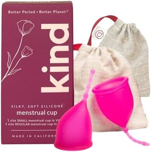 Kind Cup | Comfortable | Soft | Curved Period Cup | Easy to Reach | Easy to Use | 100% Medical Grade Silicone Cups | Patented Menstrual Cups | Reusable Cups (Violet - Regular & Small (Duo))