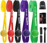Vexloria Resistance Bands, 5 Levels Resistance Pull Up Bands Set with Door Anchor, Handles, Pull Up Assistance Bands for Calisthenics, Bodyweight Training, Muscle Toning, Yoga, Stretch Mobility