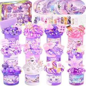12 Pack Purple Butter Cloud Slime Kit – Soft Squishy Sensory Toy