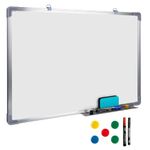 Magnetic Whiteboard - 900 X 600mm White Aluminum Frame Lightweight Hanging Dry Wipe White Board Office, School and Home with 1 Duster + 3 Markers + 5 x Random Colour Magnets