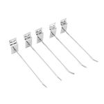 50pcs Slat Wall Hooks, Slatwall Hooks Slot Plate Hook Slotted Plate Single Wire Hooks for Retail Display 15cm 3.3mm Diameter Silver