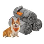 Feandrea Pet Blankets, 3-Pack Dog Blankets Washable, L, 50 x 40 Inches, for Small and Medium Dogs, Flannel Dog Throw, Couch Cover Protector, Slate Gray UPPB014G01