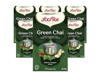 Yogi Tea, Green Chai, Organic Herbal Tea, Blend of Green Tea, Cinnamon and Ginger, 6 Packs x 17 Tea Bags (102 Teabags Total)