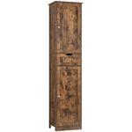 Iwell 67" Tall Storage Cabinet, Bathroom Cabinet with Drawer & Adjustable Shelves, Narrow Storage Cabinet, Floor Cabinet for Living Room, Home Office, Rustic Brown