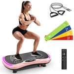 Vibration Plate Exercise Machine for Lymphatic Drainage, Vibration Machine for Full-Body Weight Loss Shaping, Vibrate Fitness Platform 400 Lbs & 200 Adjustable Speeds (Pink)