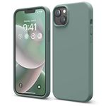 elago Compatible with iPhone 14 Plus Case, Liquid Silicone Case, Full Body Protective Cover, Shockproof, Slim Phone Case, Anti-Scratch Soft Microfiber Lining, 6.7 inch (Midnight Green)