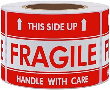 Hybsk This Side Up Fragile Stickers 2x3 Inch Handle with Care Shiping and Packing Warning Adhesive Label 300 Per Roll (2x3 inch)
