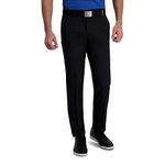 Haggar Men's Cool Right Performance Flex Straight Fit Pant, Black, 32x32