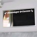 BoAn 3 Pack Passenger Princess Stickers,Rearview Mirror Decal, Vinyl Decal,Car Mirror Decal,Cute Car Sticker(White)