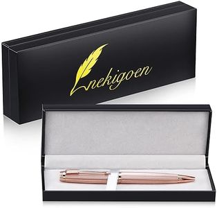 nekigoen Ballpoint Pen for Men Women Executive Home Office, with Gift Box and 2 Extra Refills，Retractable Refillable Black Ink 1.0mm B2 (Nice Rosegold)