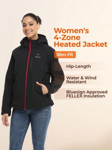 ORORO Women’s Heated Jacket, Black – XL