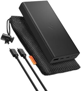 Spigen Durable Alloy Power Bank 20,000mAh, 30W Fast Charging Power Bank with PD3.0 20W for 2 USB-C Ports, QC3.0 22.5W for USB-A Port - Black