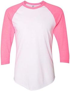 American Apparel BB453W 50/50 Poly/Cotton Raglan Three-Quarter Sleeve T-Shirt