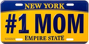 Artisan Owl #1 Mom New York Empire State Gold and Blue Souvenir License Plate