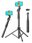 UGREEN 67" Phone Tripod, Selfie Stick with Remote Upgraded Extendable Cell Phone Tripod for iPhone, Aluminum Stand for Travel, Filming Compatible with iPhone 15 14 13 12, Galaxy S24 23 and More