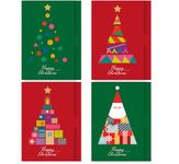 Christmas Money Wallets Pack of 8. Pack Contains 4 Different Christmas Tree Designs. Universal Wallet for Cash, Voucher and Voucher on Display Card. Ecofriendly.