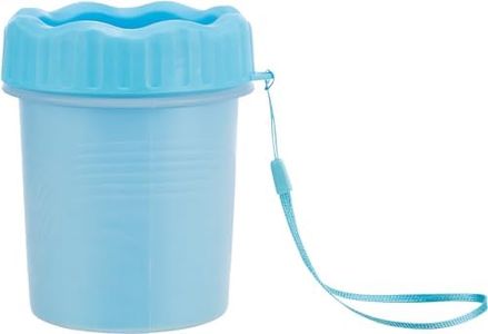 Trixie Portable Pet Paw Cleaner, Dog Foot Washing Cup - Gentle Silicone Bristles, Easy-to-Use, Keep Paws Clean and Healthy, Blue (S-M, 13 cm)