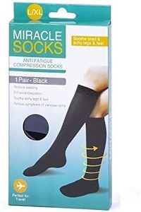 Pair Compression MIRACLE SOCKS for Aching Feet, Varicose Veins, Flight, Travel L/XL