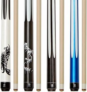 Set of 4 Pool Cues 58 Inch 2-Piece Billiard House Bar Pool Cue Sticks