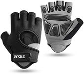 UYKKE Workout Gloves for Men and Women, Exercise Gloves for Weight Lifting, Cycling, Gym, Training, Breathable and Snug Fit (Black, Medium)
