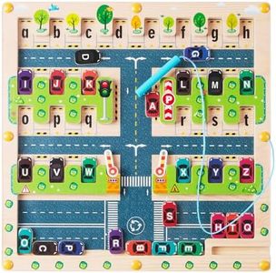 Magnetic Alphabet Maze Letter Puzzle, Montessori Wooden Learning Educational Toys for Toddler, Fine Motor Skills Toys for Kids 3 4 5 Years Old Boys Girls
