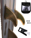 Ho Stevie! Thruster Surfboard Fins (3 Fins) - Twin Tab or Single Tab sizes, with Fin Bag, Screws, Wax Comb and Fin Key (Black, Single Tab)