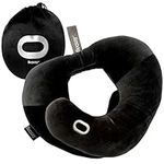 BCOZZY Neck Brace Pillow - Patented Relief for Neck Pain and Supportive Sleep-Soft, Washable, and Adjustable for Comfortable Resting. Black, Flat Back Black