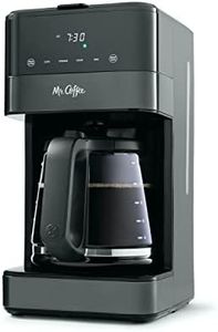 Mr. Coffee 12-Cup Programmable Coffee Maker Coffee Machine with Strong Brew Selector, Auto-Pause and LED Touch Display Black