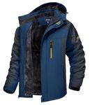TACVASEN Men's Jackets Winter Ski Jacket Windproof Fleece Liner Jacket Winter Snow Hoodie Coat Travel Walking Coat with Multi-Pockets Thicken