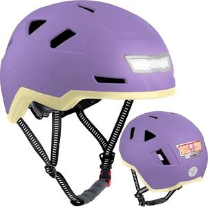 XNITO Bike Helmet with LED Lights - Urban Bicycle Helmet for Adults, Men & Women - CPSC & NTA-8776 Dual Certified - Class 3 E-Bikes, Scooters, Onewheel, Commuter, Mountain (Lavender, Medium)