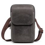 hengwin Genuine Leather Men Cross Body Bag, Shoulder Pouch Sling Bag Mens For Travel Hiking, Multifunctional Wallet Organiser with Belt Clip and adjustable Strap